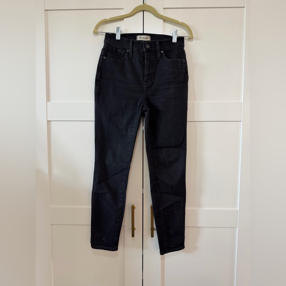 Madewell Women's Black Dark Wash Skinny High-Rise Jeans 10”
